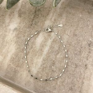 925 Sterling Silver Dainty Minimalist Bracelet Thin Link Stacking Bracelet